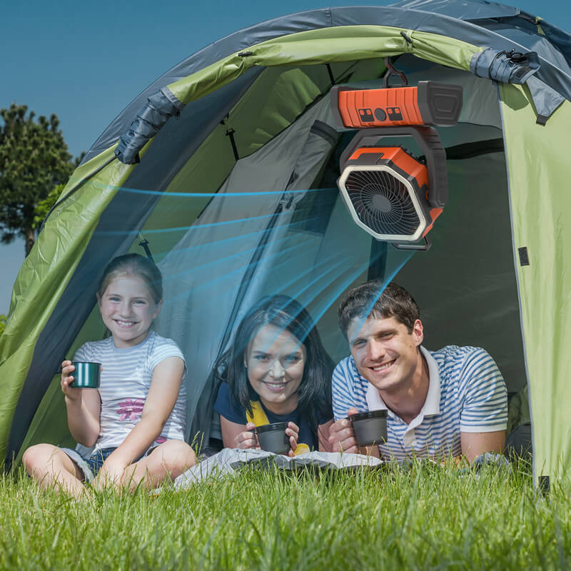 Mobie 3-in-1 Multi-Function Camping Fan with LED Lighting & 10000mAh Power Bank
