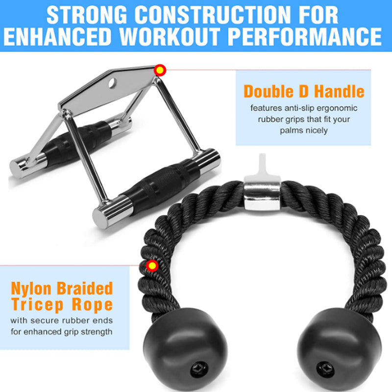 All Tricep Press Down Cable Machine Attachment Set LAT Pulldown Attachment