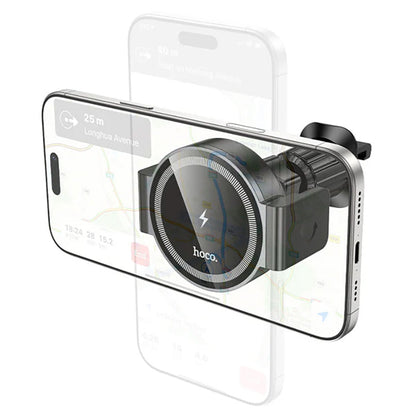 Hoco 15W Wireless Charging Magnetic & Clamp Air Vent Car Phone Holder HW35