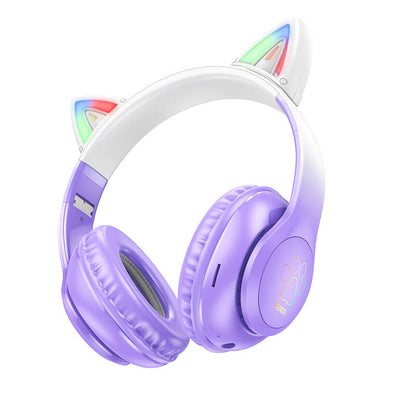 Hoco Ergonomic Cat Ear Bluetooth Headset with LED Light W42