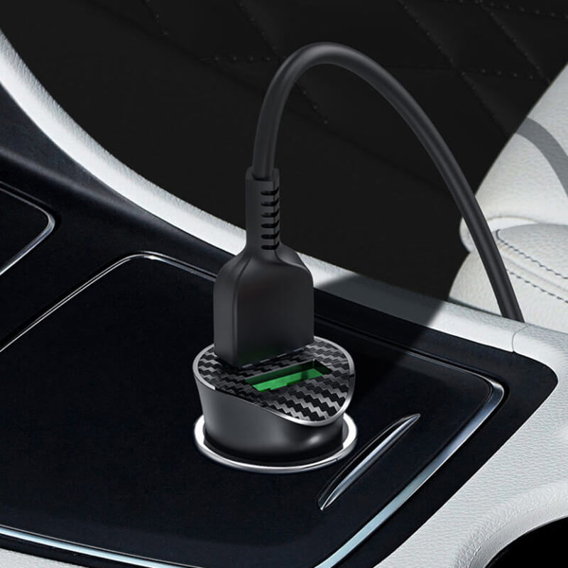 Hoco 18W Dual USB-A Port Fast Car Charger Z39