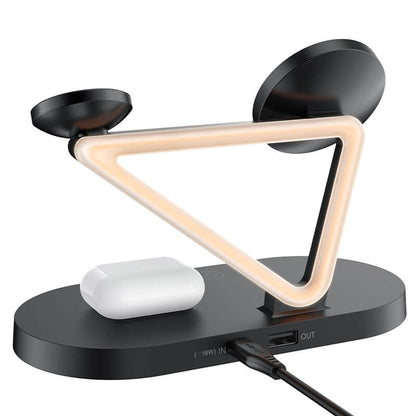 Acefast 3-in-1 Qi 15W Wireless Charging Holder with Back LED Light E9
