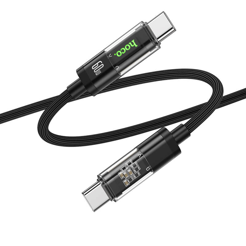 Hoco Transparent Discovery Edition 60W charging data cable for Type-C to Type-C U116