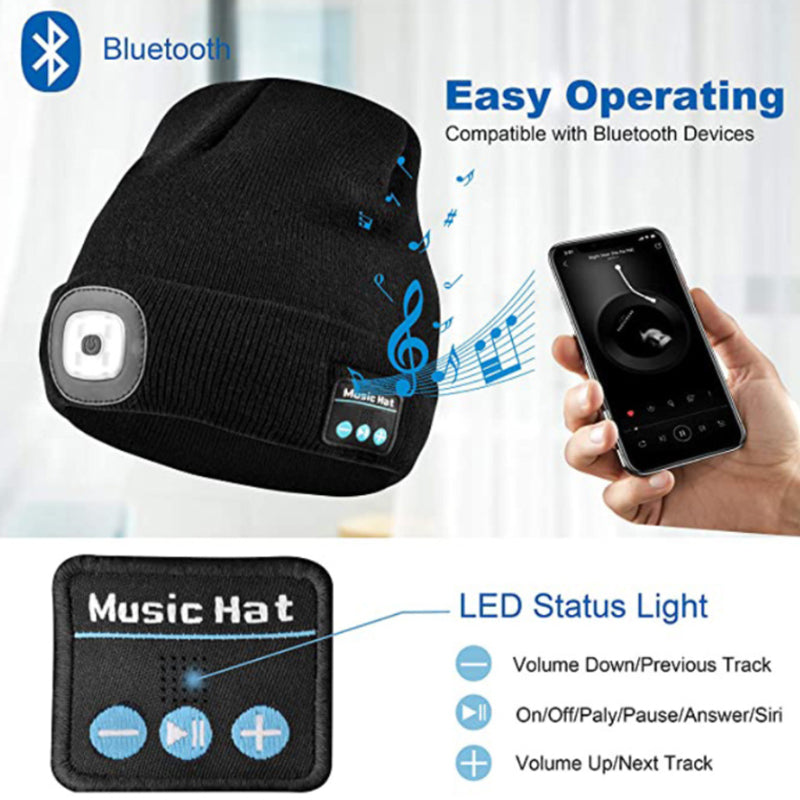 5 LED Light and 5.0 Bluetooth Beanie Hat