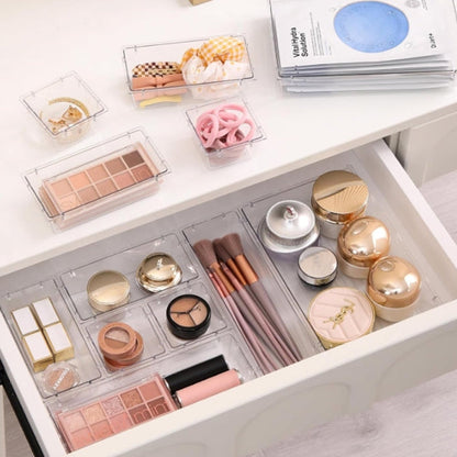 25pcs Drawer storage box set transparent plastic multifunctional organizer 25pcs