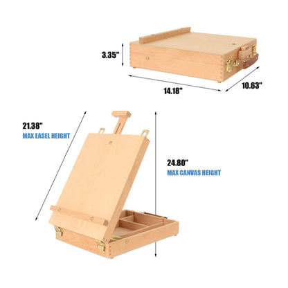 Art Supplies Easel Sketch box Painting Storage Box Adjust Wood Tabletop Easel