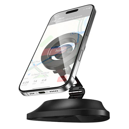 Magnetic Dashboard Phone Holder w/ Extra Wide Base, Rotatable & Foldable Multi-Hinge Arm
