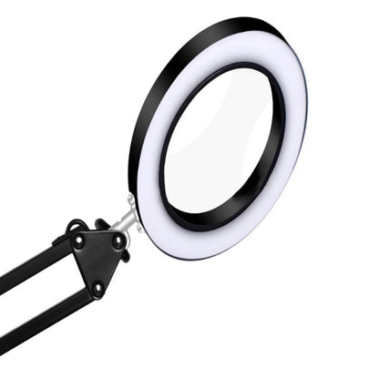 5X Magnifying Lamp with Big Clamp 3 Adjustable LED Light 10 Brightness Magnifier