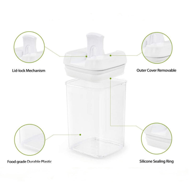 9 Pack Airtight Food Storage Container Set Kitchen and Pantry Containers White