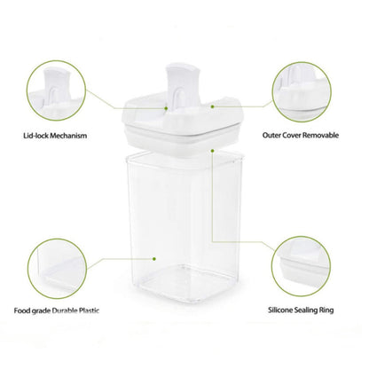 9 Pack Airtight Food Storage Container Set Kitchen and Pantry Containers White