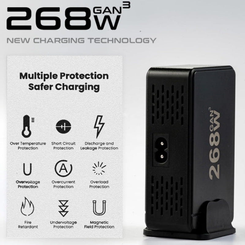 GaN PD Charger Multi-function 8-port Desktop Adapter USB Type C Fast Charger 2