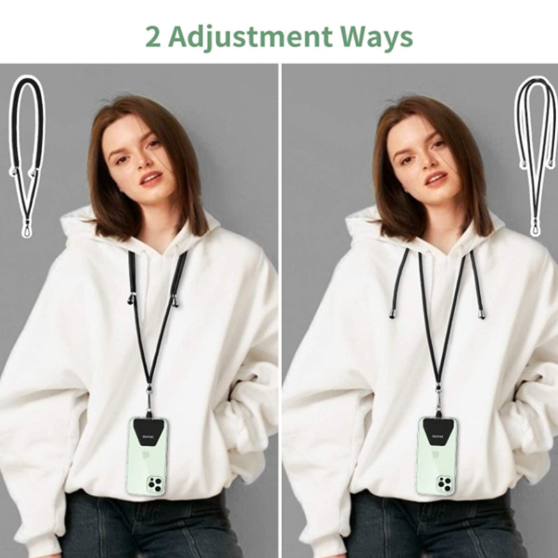 Phone Lanyard 2 Packs - 2× Adjustable Neck Strap Black