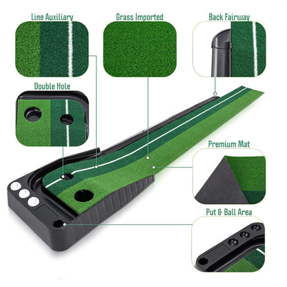 Golf Indoor Putting Mat  with Ball Return Including 3 Training Ball 3m
