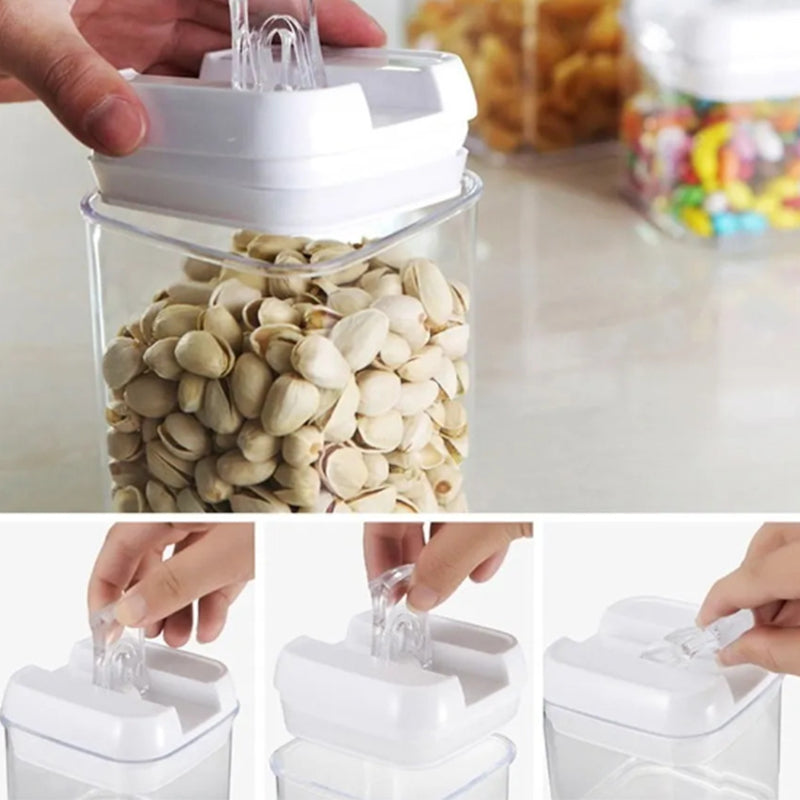 7 Pack Airtight Food Storage Container Set Kitchen and Pantry Containers Black