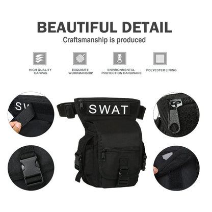 Men's Drop Leg Pouch Tools Bags Tactical Leg Bag Black