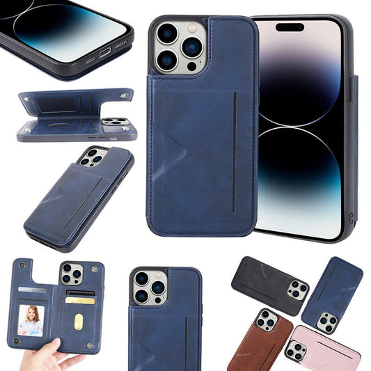 Mika Series PU Leather Wallet Stand Compatible with iPhone 16 Pro Case with Magnetic Close