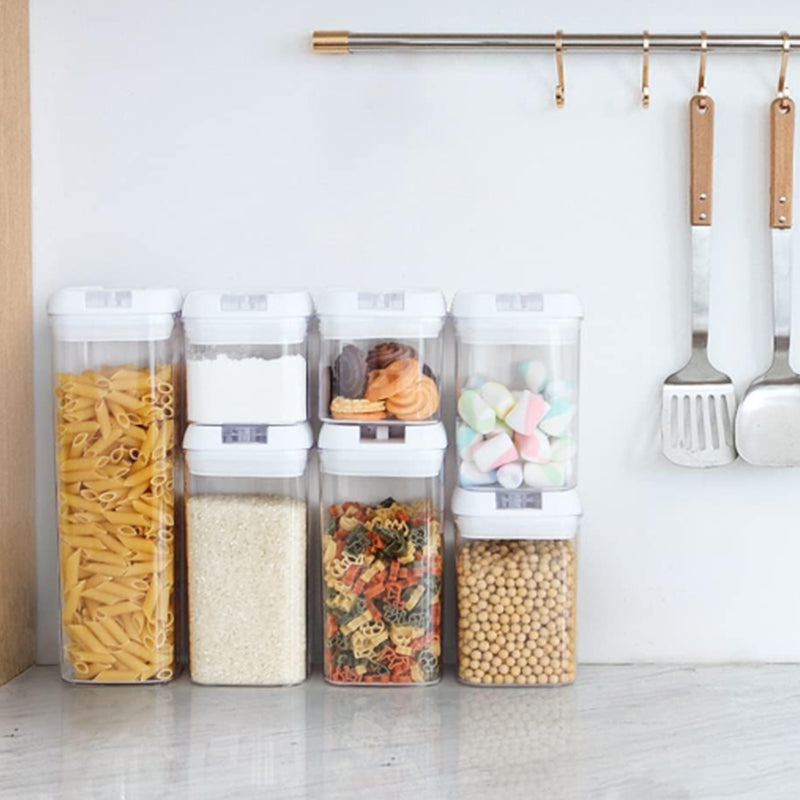 7 Pack Airtight Food Storage Container Set Kitchen and Pantry Containers White