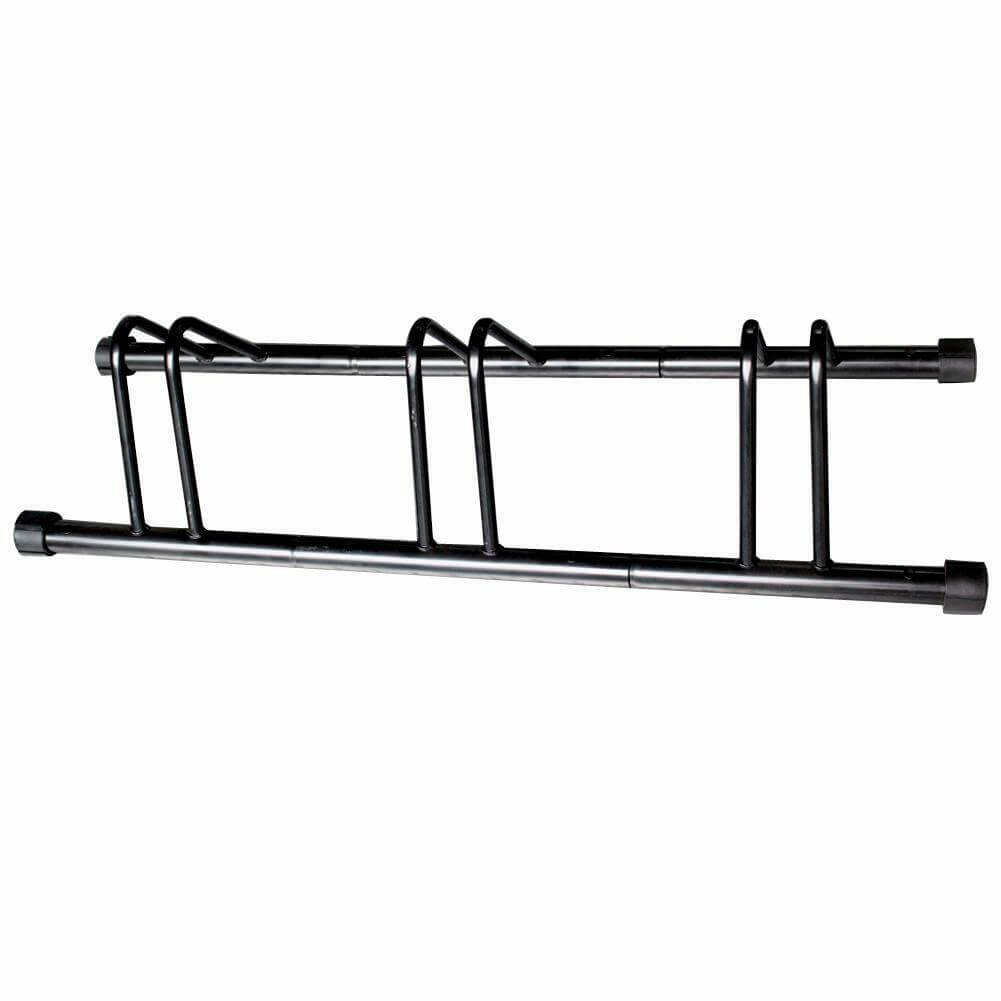 Floor bike rack with three holders
