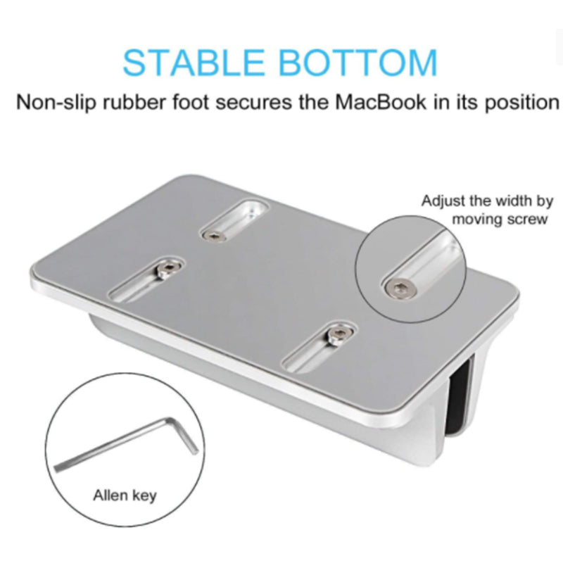 Vertical Adjustable Laptop Stand with Adjustable Dock Silver