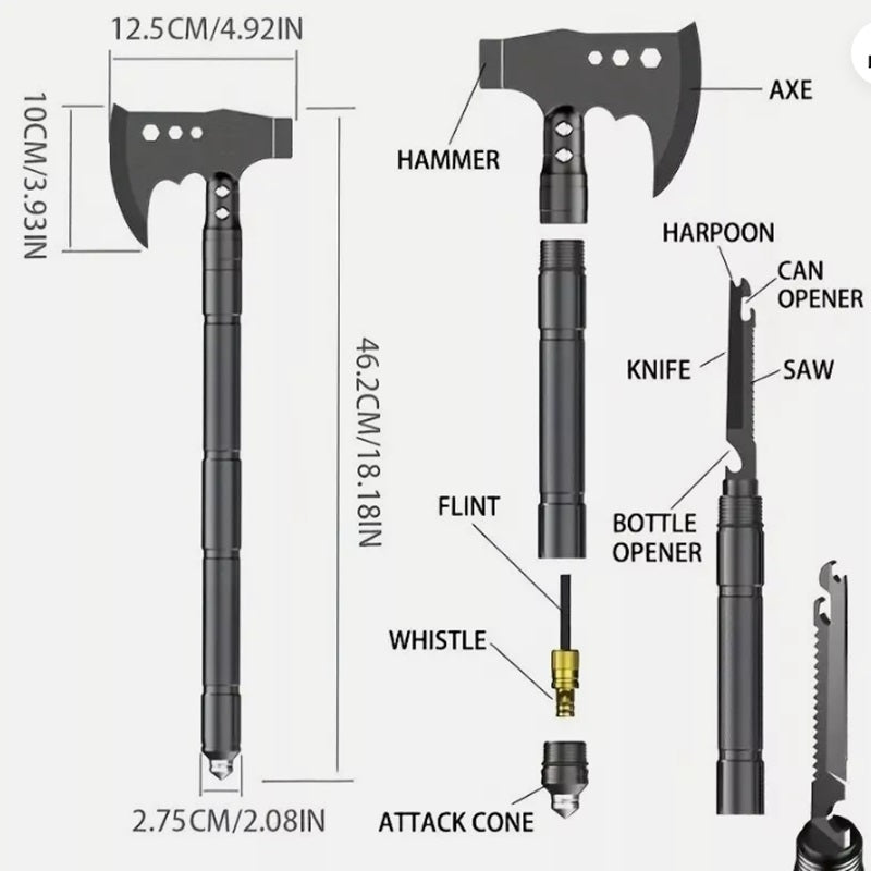 Camping Folding Portable Survival Hatchet Multi-Tool with Hammer