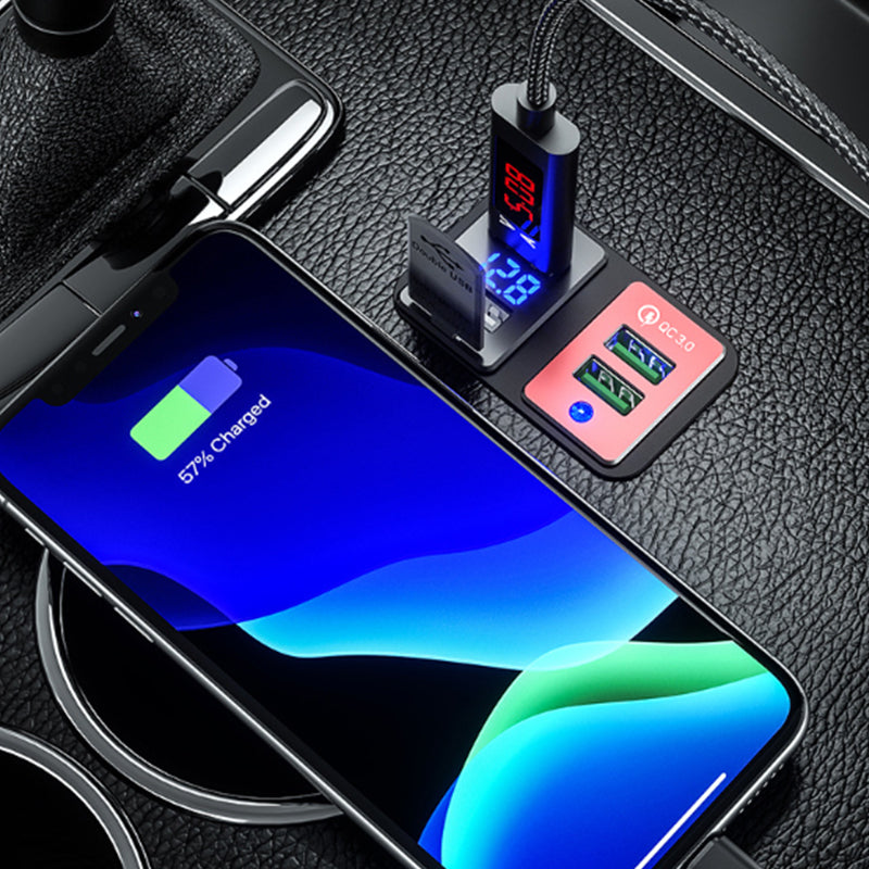 Car Charger QC3.0 Fast Charge for Toyota Dual USB Port Socket Fast Charging