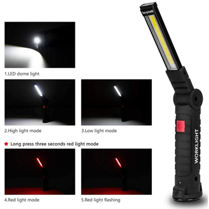 LED Work Light Flashlight with Magnetic Base 270°Rotate Grill Light and 5 Modes