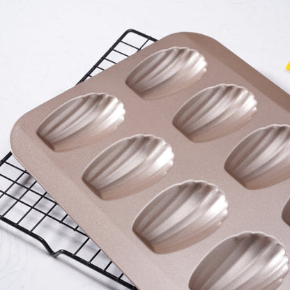 12-Cup Nonstick Shell Shape Baking Cake Mold 15.5 Inch Baking Pan