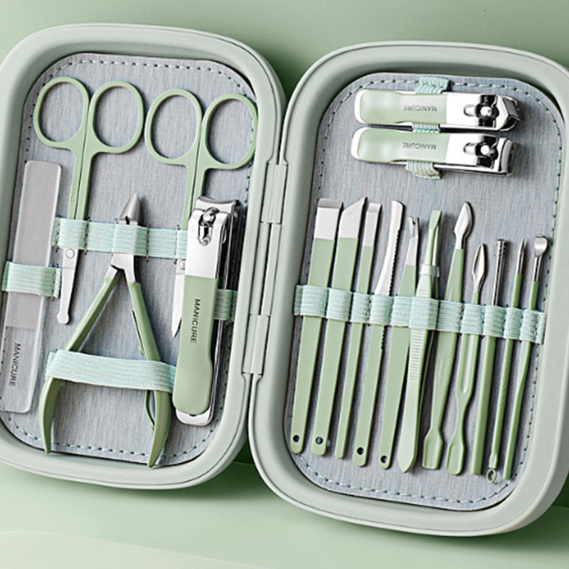 Manicure Set Men Women Nail Clipper Set 18 Pcs Stainless Steel