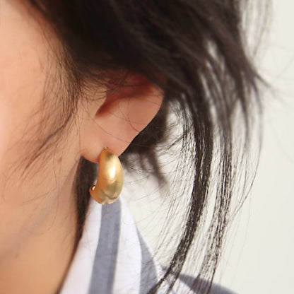 Embellique Water Rain Drop Hollow Earrings Gold Plated Smooth Titanium Steel