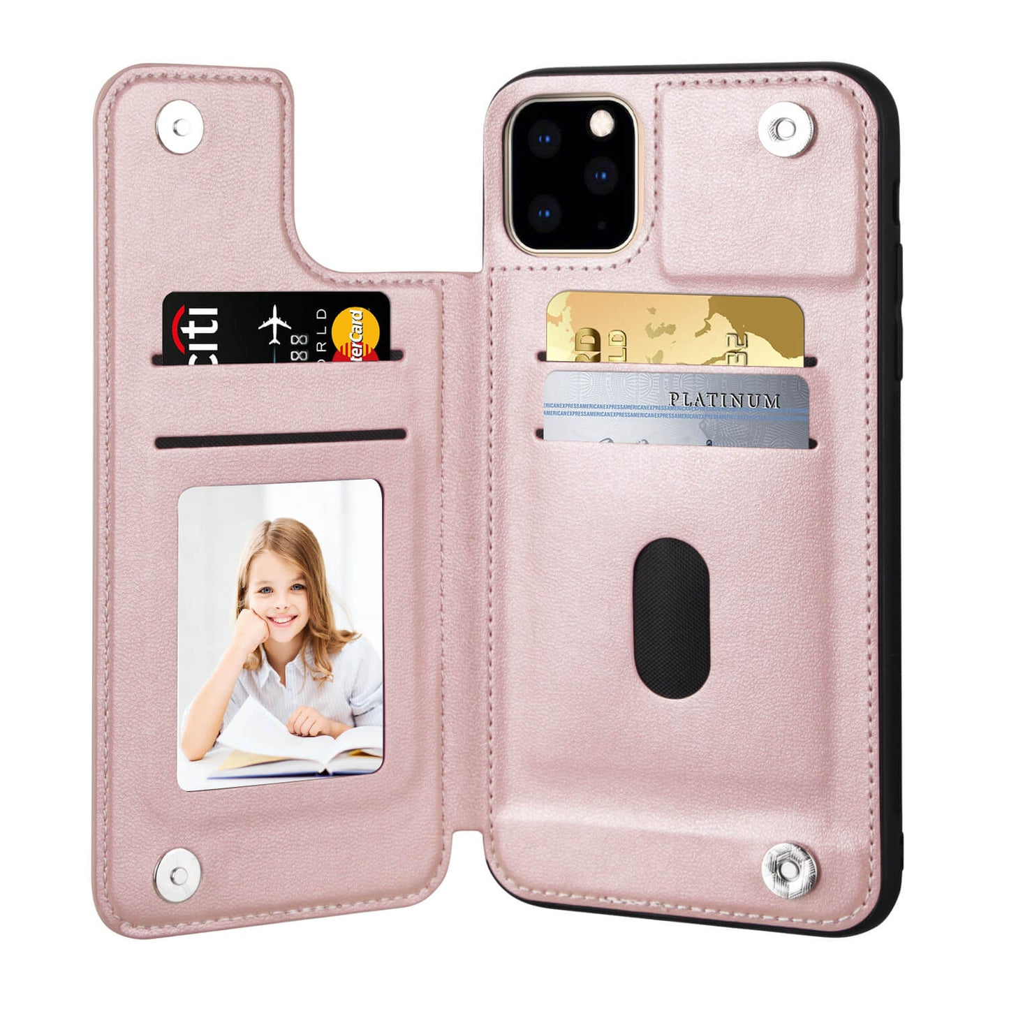 Compatible with iPhone 8 Mika Series PU Leather Wallet Stand Case with Magnetic Close