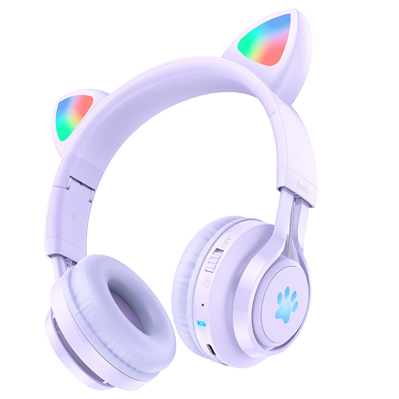 Hoco Cat Ear Bluetooth Headphones for Girls and Kids Ages 3+ W39