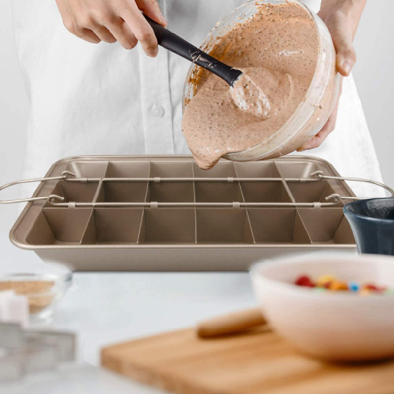 Brownie Pan Non-Stick Brownie Baking Pan with Dividers Brownie Cutter