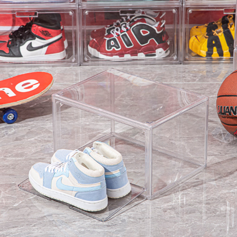 Shoe Boxes Clear Plastic Stackable Shoe Organizer with Magnetic Door