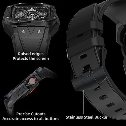 Stainless Case Band Compatible with Apple Watch Black