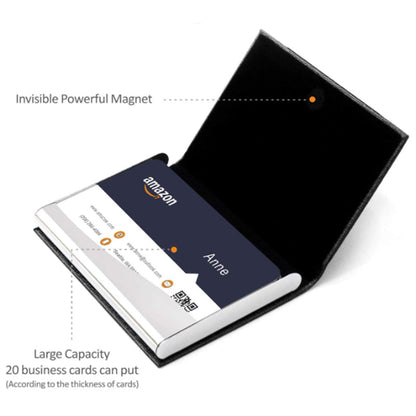 Horizonal PU Leather Business Card Holder Black Set B