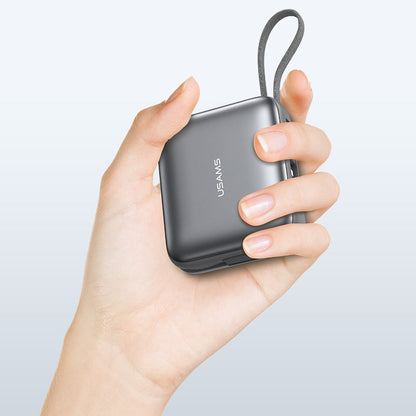 Mini Power Bank Built-in Type-C & Lightning Cable Digital Display