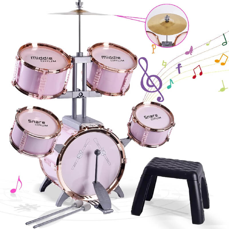 Mobie Educational Instrument Toy Jazz Drum Set for Kids Ages 3-8