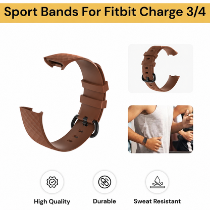 Fitbit Charge 3 / 4 Strap Fitbit Belt Brown Small