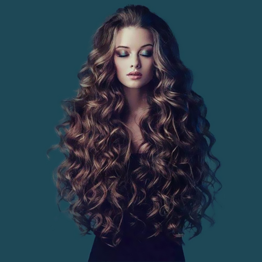 Brown Ombre Long Wave Wigs Natural Look Curly Hair