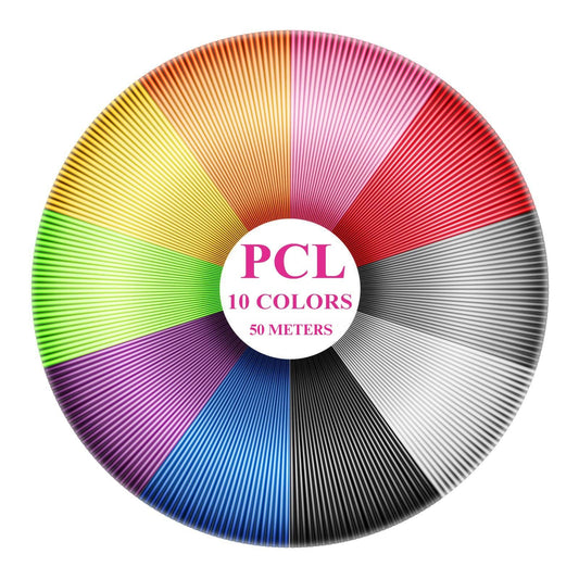 3D Pen Filament Refill NZ — PCL 10 Colours (50m), Low Temperature 1.75mm