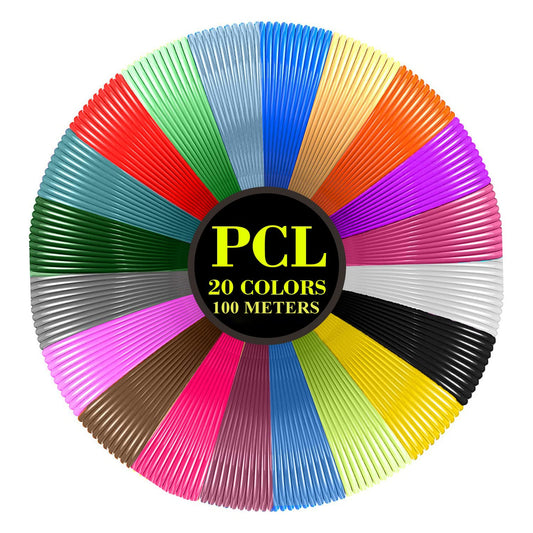 PCL Filament 1.75mm NZ — 3D Pen Refill 20 Colours (100m), Low Temperature