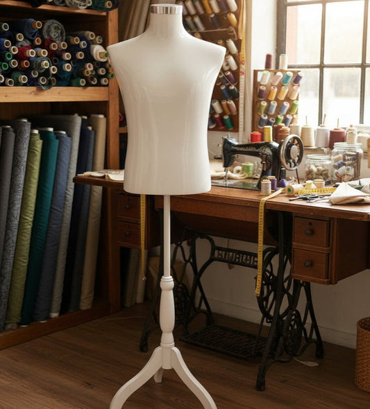 Half Body Male Mannequin - White