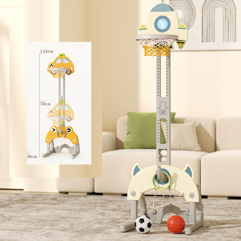 142CM Kids Basketball Hoop Stand Height Adjustable Water Base - White