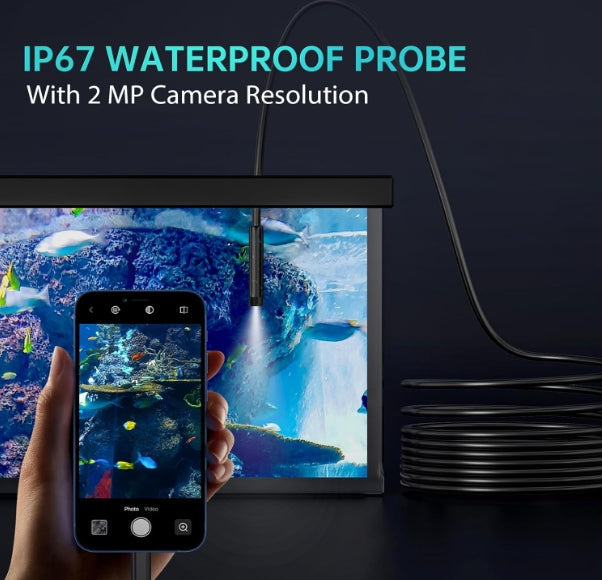 5.5mm 3 in 1 Endoscope Camera with Light for iPhone, Ipad, Android and Windows