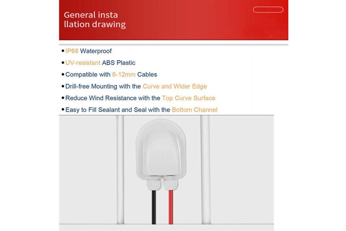 Double Hole Caravan Roof Boat Cable Entry Gland Solar Panel Mounting