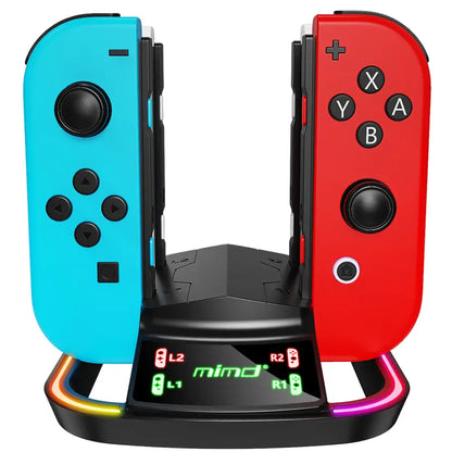 4-in-1 RGB Charging Dock | Joy-Con Controller Charging Stand for Nintendo Switch