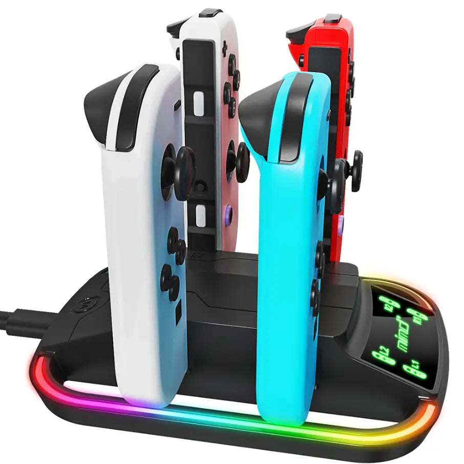 4-in-1 RGB Charging Dock | Joy-Con Controller Charging Stand for Nintendo Switch
