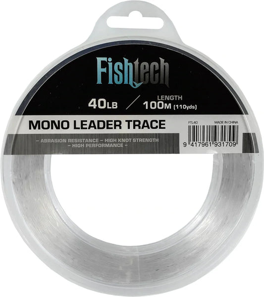 Leader - Hi Tensile Leader Line- 40lb 100m Fishtech