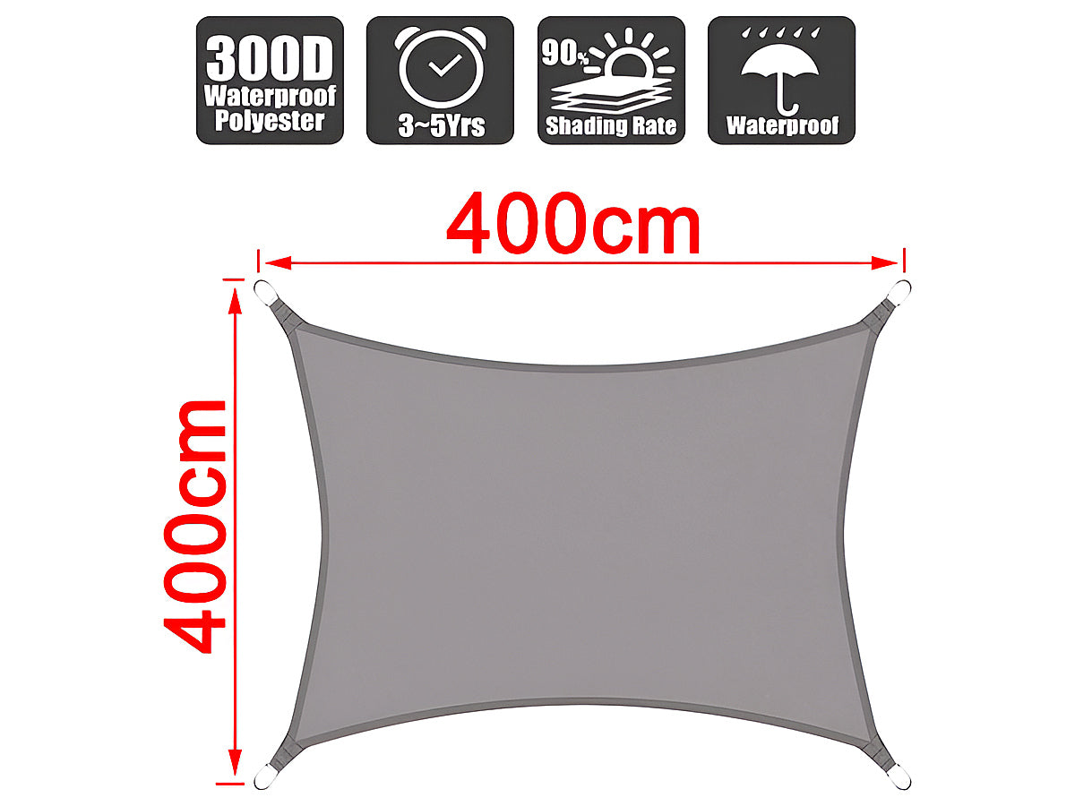 Sun Shade Sail 4m*4m with hardware kit