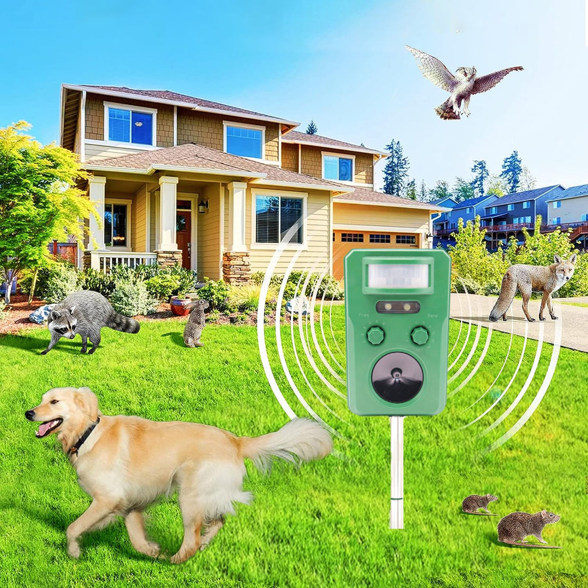 Cat and Bird Repeller Ultrasonic Outdoor / Solar Powered